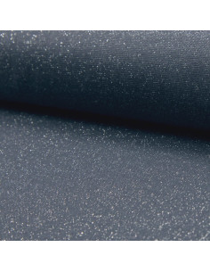 Jersey boordstof lurex - Denim zilver lurex