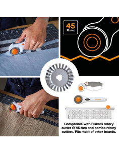 Fiskars roterend mes zigzag Ø45 mm 2