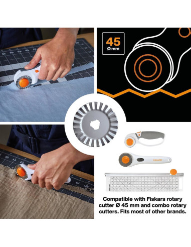 Fiskars roterend mes zigzag Ø45 mm