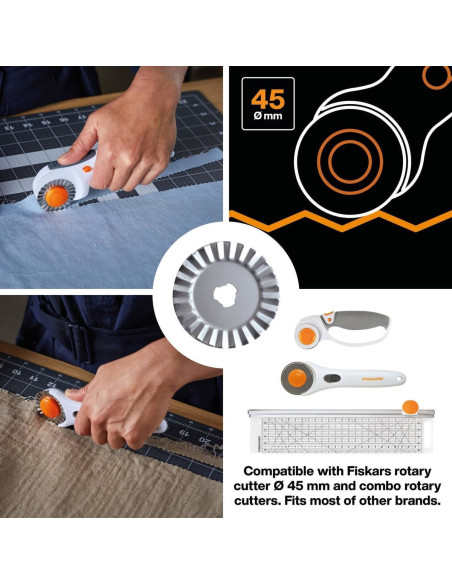 Fiskars roterend mes zigzag Ø45 mm