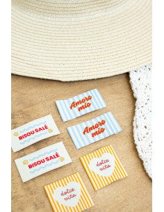 Set van 6 labels om op te naaien - Assortiment Dolce Vita 2