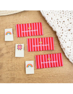 Set van 6 opnaaibare labels - Assortiment Lucky charm