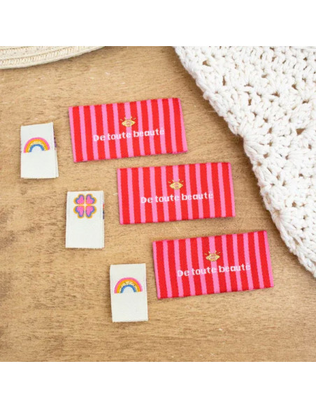 Set van 6 opnaaibare labels - Assortiment Lucky charm