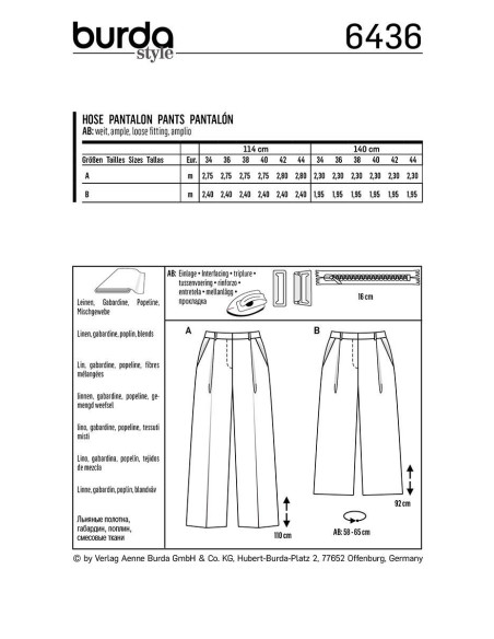 Broekpatroon - Burda 6436