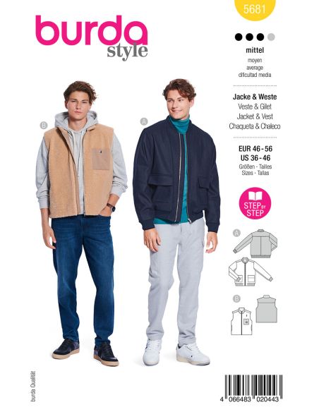 Jas- en vestpatroon - Burda 5681