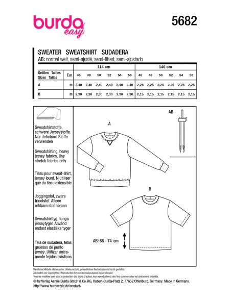 T-shirt patroon - Burda 5682