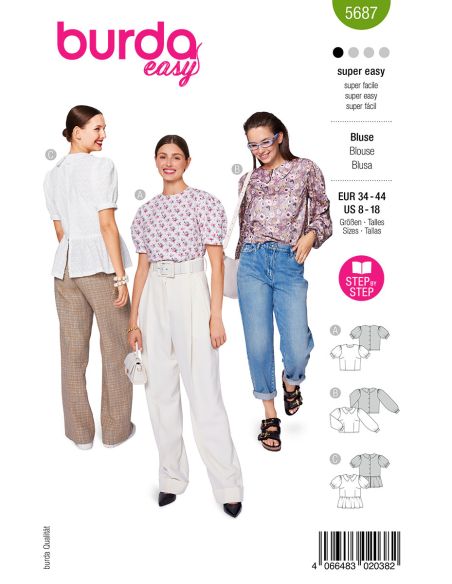 Blousepatroon - Burda 5687