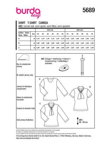 T-shirt patroon - Burda 5689