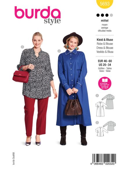 Jurk en blouse patroon - Burda 5693