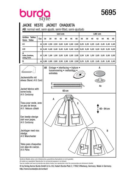 Jas patroon - Burda 5695