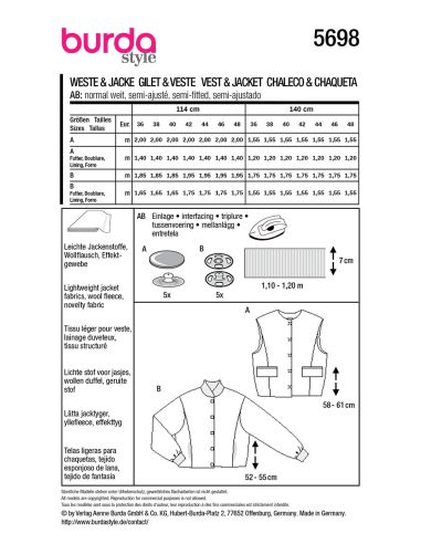 Vest patroon - Burda 5698