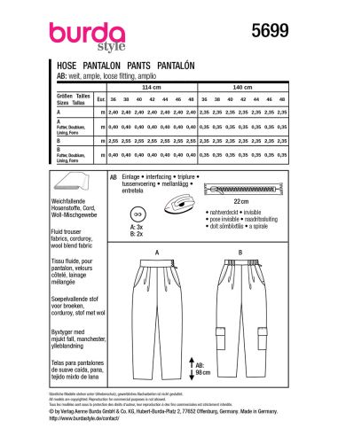 Broekpatroon - Burda 5699