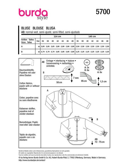 Blousepatroon - Burda 5700
