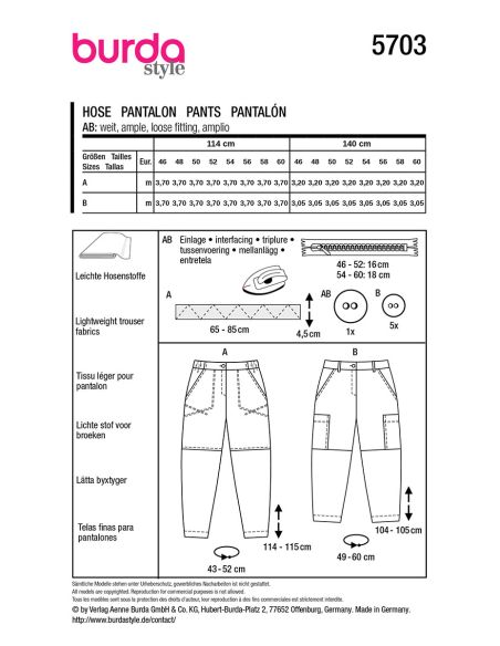 Broekpatroon - Burda 5703