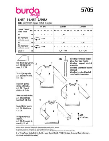 T-shirt patroon - Burda 5705