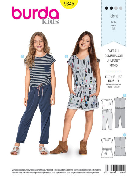 Patroon voor overall - Burda 9345