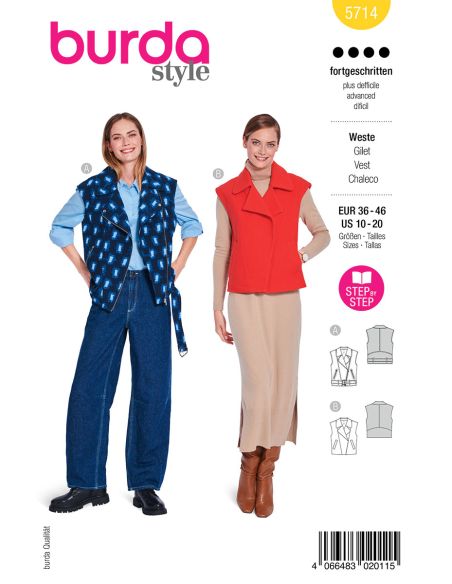 Vest patroon - Burda 5714