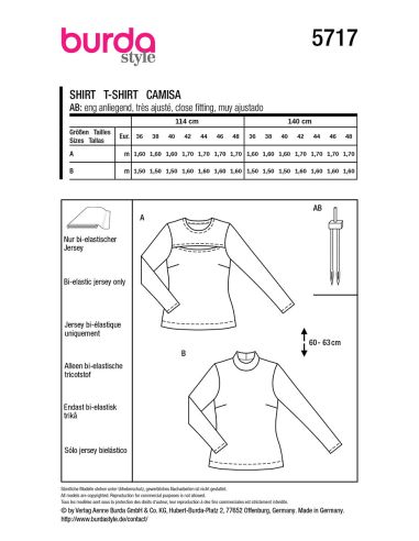 T-shirt patroon - Burda 5717