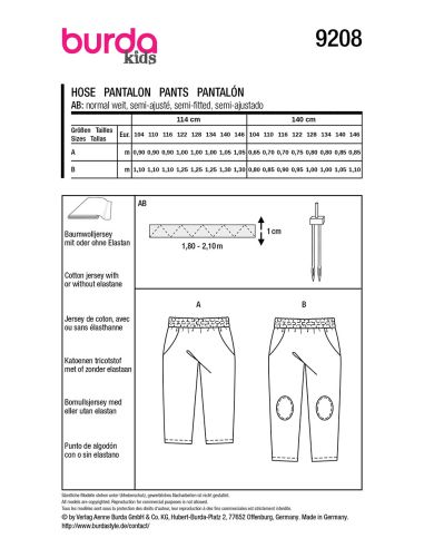 Broekpatroon - Burda 9208