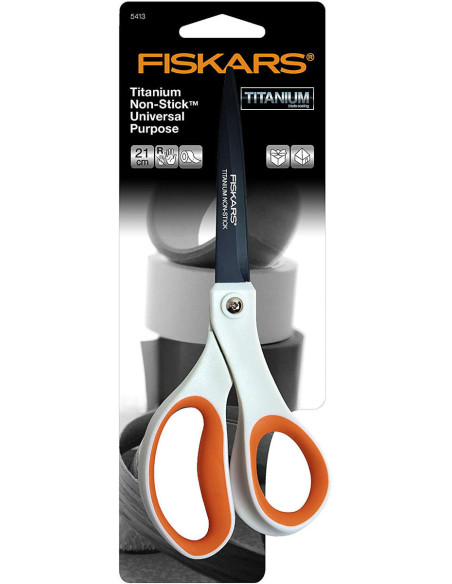 Fiskars titanium anti-aanbak universele schaar 21 cm
