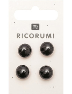 Kaart van 4 ogen 11 mm zwart Ricorumi