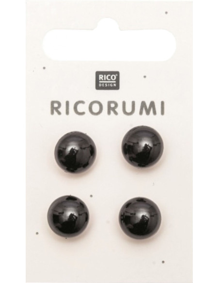 Kaart van 4 ogen 11 mm zwart Ricorumi