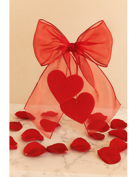 Organza stof - Rood