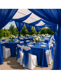 Organza stof - Donkerblauw 2