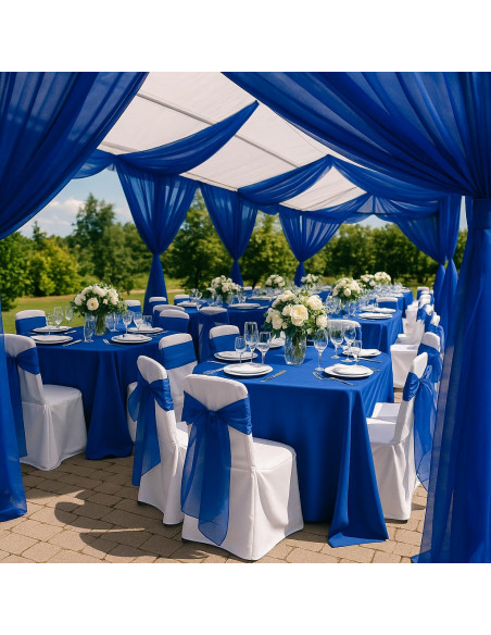 Organza stof - Donkerblauw