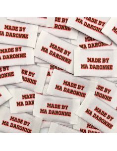 Set van 5 geweven labels om op te naaien By My Daronne - Fluoriserend oranje en kaki