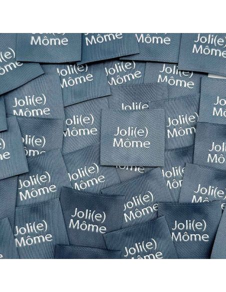 Set van 5 geweven labels om op te naaien Joli Môme grijs