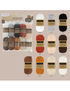 Zakje met 10 bollen Scheepjes Catona Colour Pack - Cookies 2