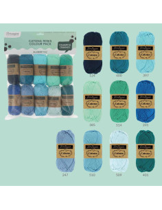 Zakje met 10 bollen Scheepjes Catona Colour Pack - Blueberry Fizz 2