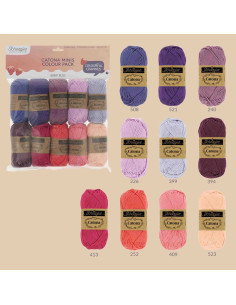Zakje met 10 bollen Scheepjes Catona Colour Pack - Berry Bliss 2