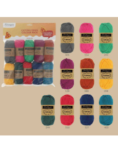 Zakje met 10 bollen Scheepjes Catona Colour Pack - Pizza pie 2