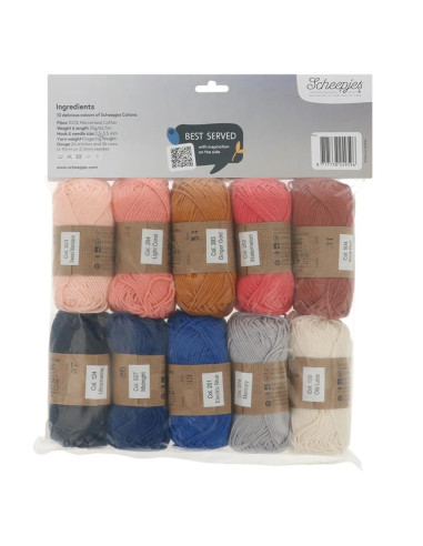 Sachet de 10 pelotes Scheepjes Catona Colour Pack - Antipasti