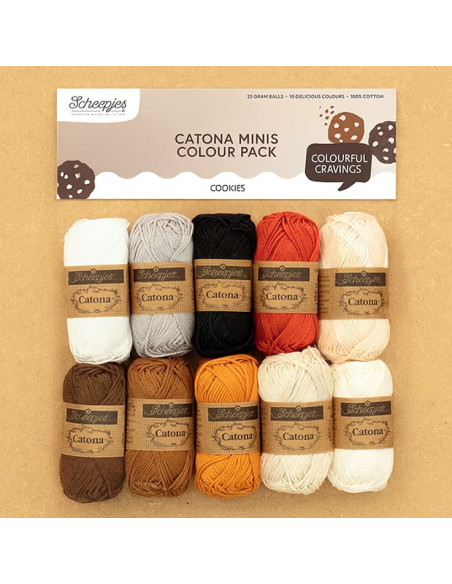 Zakje met 10 bollen Scheepjes Catona Colour Pack - Cookies