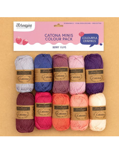 Zakje met 10 bollen Scheepjes Catona Colour Pack - Berry Bliss