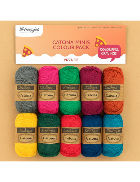 Zakje met 10 bollen Scheepjes Catona Colour Pack - Pizza pie