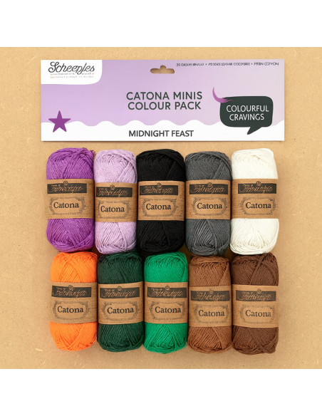 Zakje met 10 bollen Scheepjes Catona Colour Pack - Midnight feast