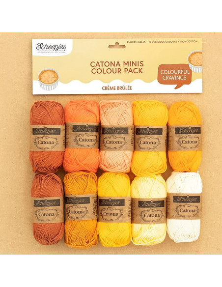 Zakje met 10 bollen Scheepjes Catona Colour Pack - Crème brûlée