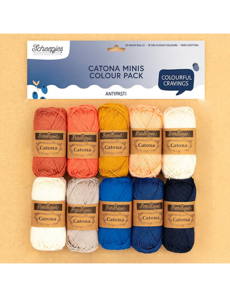 Zak met 10 bollen Scheepjes Catona Colour Pack - Antipasti