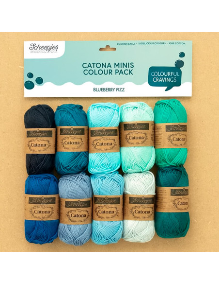 Zakje met 10 bollen Scheepjes Catona Colour Pack - Blueberry Fizz