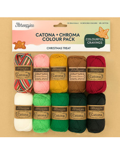 Zakje met 10 bollen Scheepjes Catona Colour Pack - Kerstmis