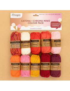 Zakje met 10 bollen Scheepjes Catona Colour Pack - Summer sherbet