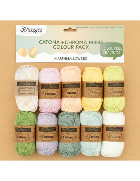 Zakje met 10 bollen Scheepjes Catona Colour Pack - Marshmallow mix