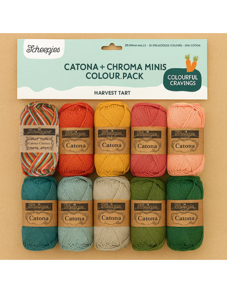 Zakje met 10 bollen Scheepjes Catona Colour Pack - Harvest tart