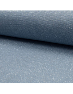 Jersey boordstof lurex - Lichtblauw lurex zilver