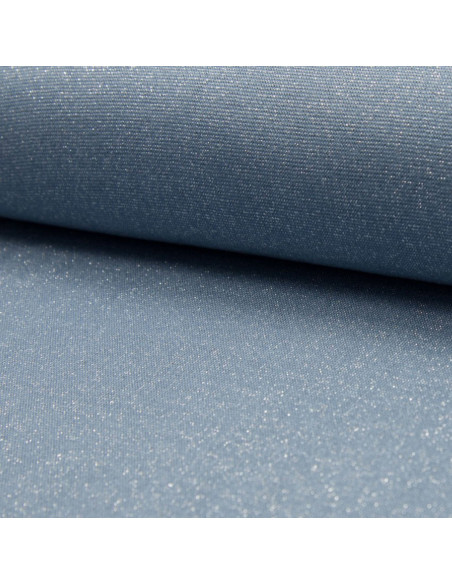 Jersey boordstof lurex - Lichtblauw lurex zilver