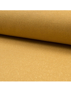 Jersey boordstof lurex - Oker lurex goud
